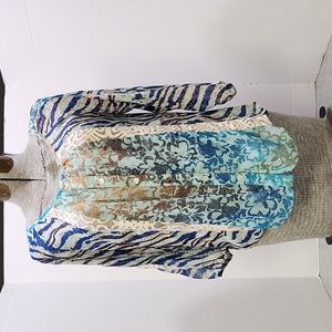Semi-sheer peasant blouse